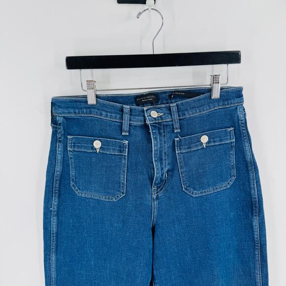 Banana Republic Premium Denim High Rise Wide Leg Crop Jeans Size 30 Front Pocket - Picture 6 of 10